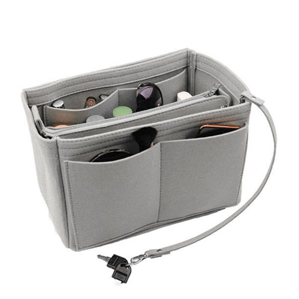 

simple multifunction toiletry bag felt multi-pocket handbag organizer insert purse organizer insert for outdoor travel