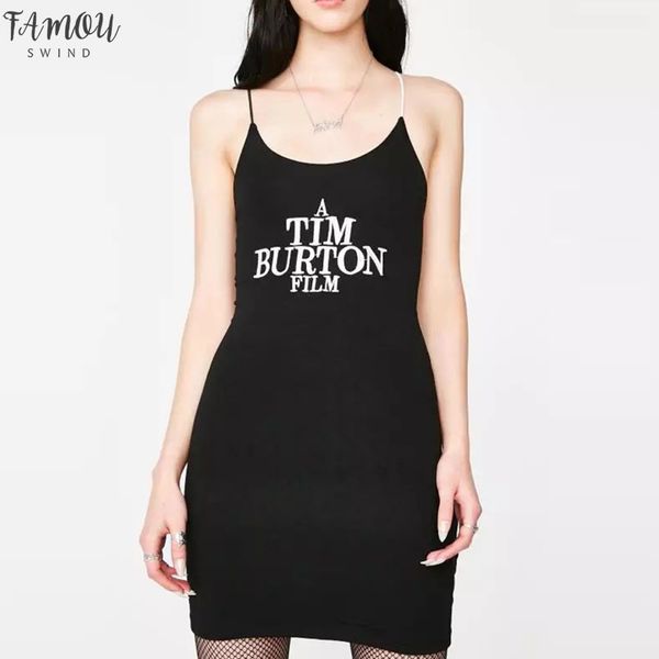 

summer american and european women spaghetti strap sheath mini dress front letter embroidery skinny women mini dress, Black;gray
