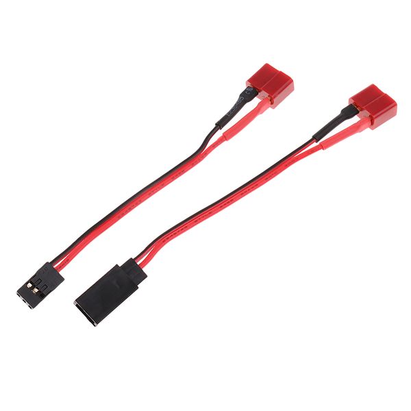 

2x t plug to futaba jr connector adapter male/female cable lead for rc parts