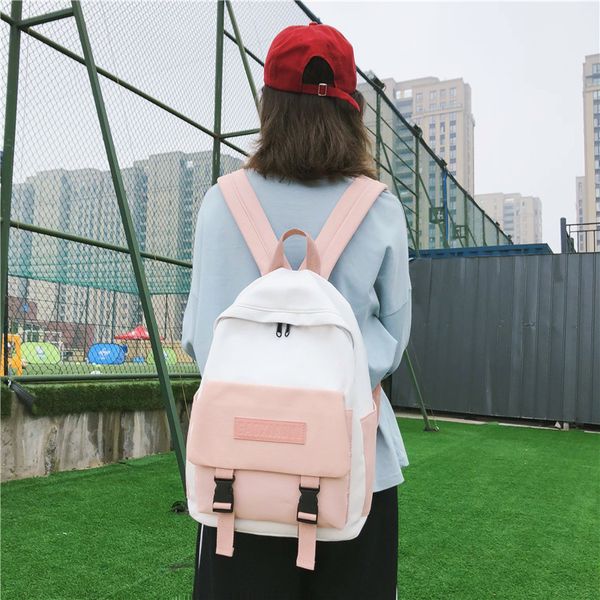

backpack 2020 new backpack fashion canvas bag wild casual double female college students