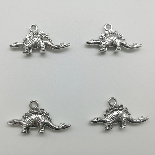 

100pcs dinosaur antique silver charms pendants jewelry diy necklace bracelet earrings accessories 26*14mm customize generation delivery, Bronze;silver
