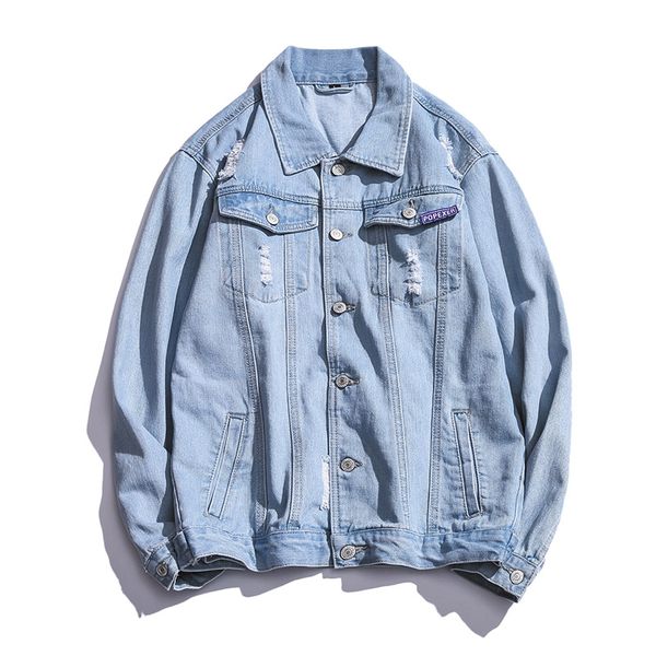 

new mens denim jacket streetwear jackets men bomber jacket causal cowboy coats male hip hop clothes plus size 5xl, Black;brown