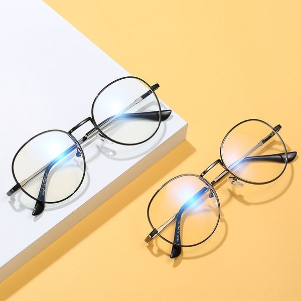 

tiktok pinduoduo student anti-blue goggles men's myopia glasses and women's round frame plain glasses 8627 finished myopia, Silver
