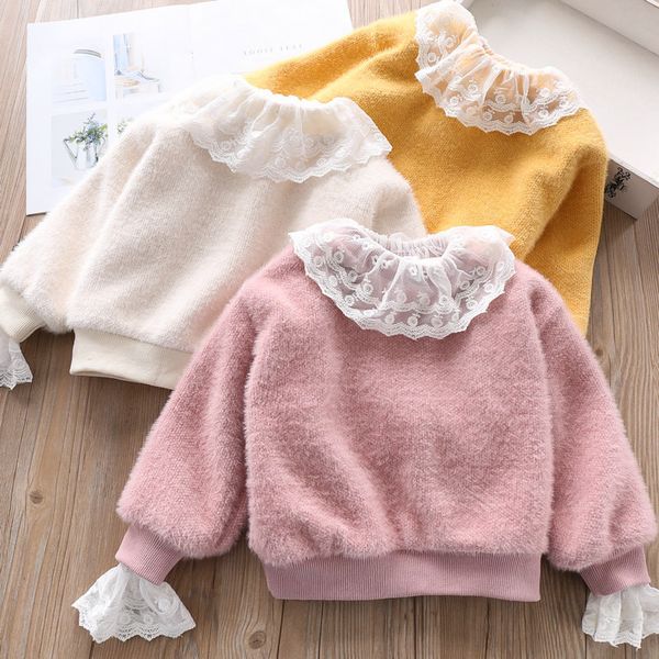 Girls Baby Lace Patchwork Princess Sweater Tops Candy Pink Yellow White Color Autumn Kids Knitted Clothing Kids Sweater Knitting Pattern Free Knitting Girls Baby Lace Patchwork Princess Sweater Tops Candy Pink Yellow White Color Autumn Kids Knitted Clothing Kids Sweater Knitting Pattern Free Knitting