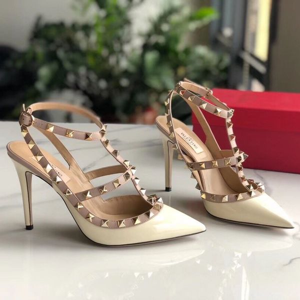 

luxury women's shoes stiletto ballet party casual shoes studded sandals triple fashion designer shoes heel height 6.5cm + 10cm vseww