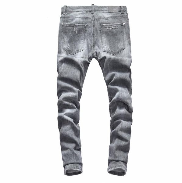 

d2 classic tide brand pants mens designer jeans luxury fashion casual pants trend hole jeans rock revival jeans street hip hop pants selling, Blue