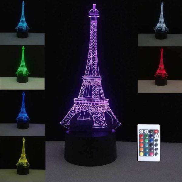 

3d colorful table lamps usb led lamp france paris eiffel tower mood night lights bedroom wedding decoration home holiday decor