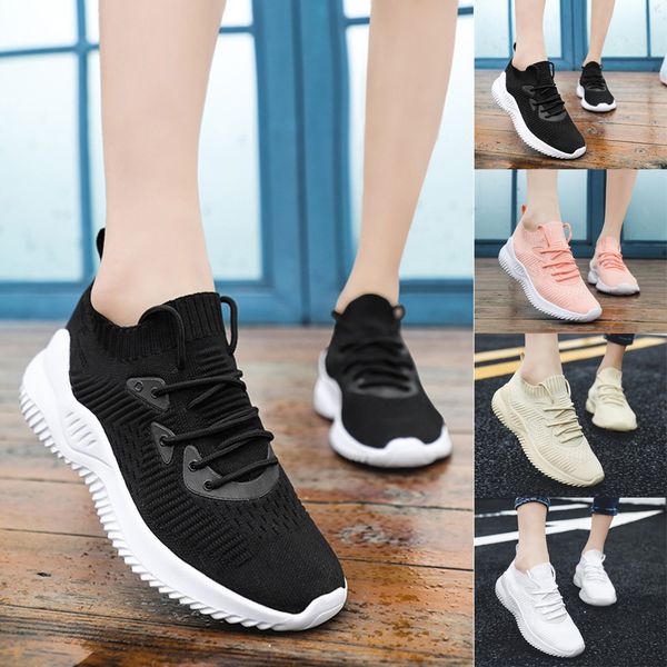 

women fashion quality suede casual flying weave running shoes sneakers athletic sports jogging female sneaker mujer deportiva#g4