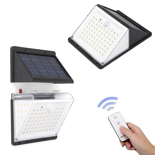 

separable 88 led solar light pir motion sensor security lamp voice remote control waterproof garden solar light wall lamp