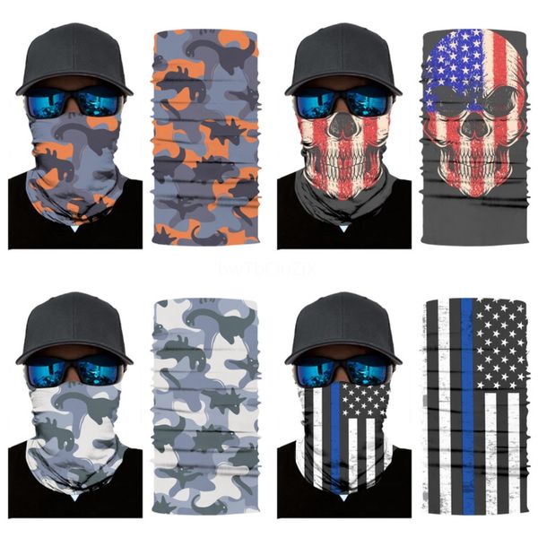 

men women magic turban face er skull scarf arm sleeves set summer outdoor anti uv dust neck gaiter bandana sports turban neck tube#858, Blue;black