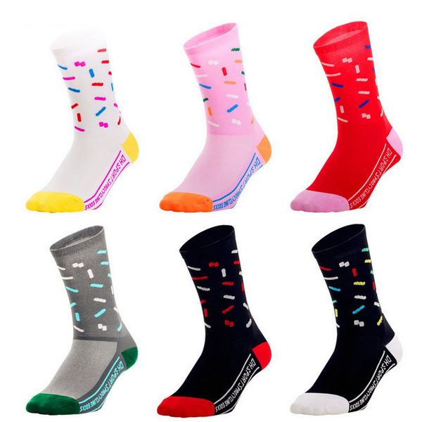 

dh sports cycling socks breathable compression road bicycle socks men basketball running training sport fashion style, Black