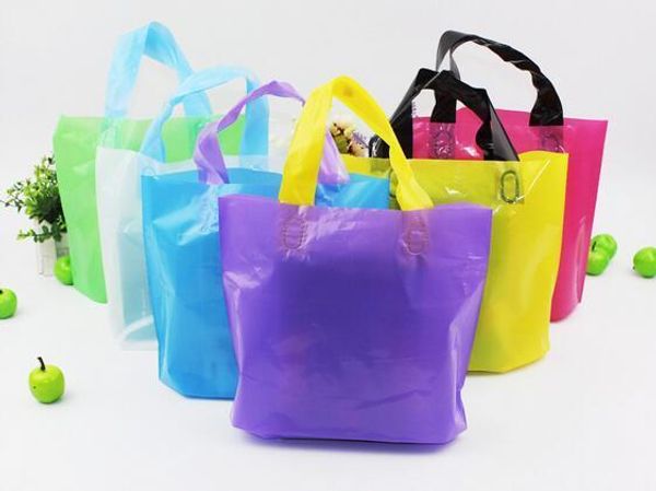 

r reusable grocery bags plastic bag heavy duty shopping bags tote bags with long handles plastic clothes packing bag (7