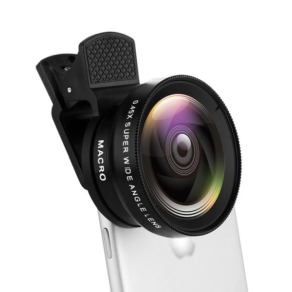 

0.45x wide angle 12.5x macro lens professional hd phone camera lens for iphone 8 7 6 6s plus samsung