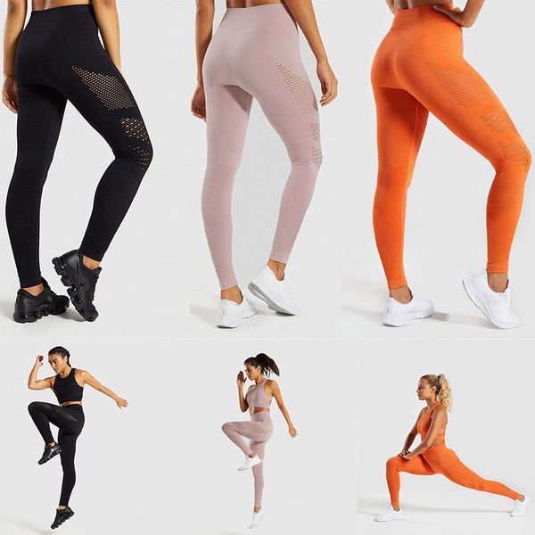 

2019 new profe ional yoga pant running port fitne gym trou er outdoor limming hollow out re ilient grid with hole
