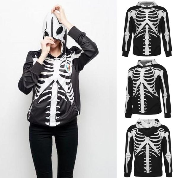 

feitong halloween 3d sweatshirt women men skull printed party long sleeve hoodie black sweatshirts hoodies