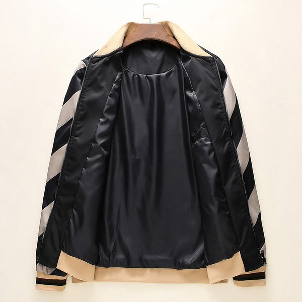 

мужчины конструктор куртки мужские zipper шеи полосатая печатается с рисунком jacekts мужская марка одежды 2020 для оптового top осени качес, Black;brown