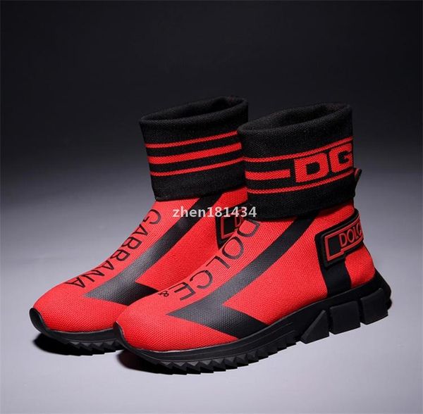 

fashion trend men s socks boots shoes men s high-non-slip summer breathable casual shoes thick ankle boots, Black;red