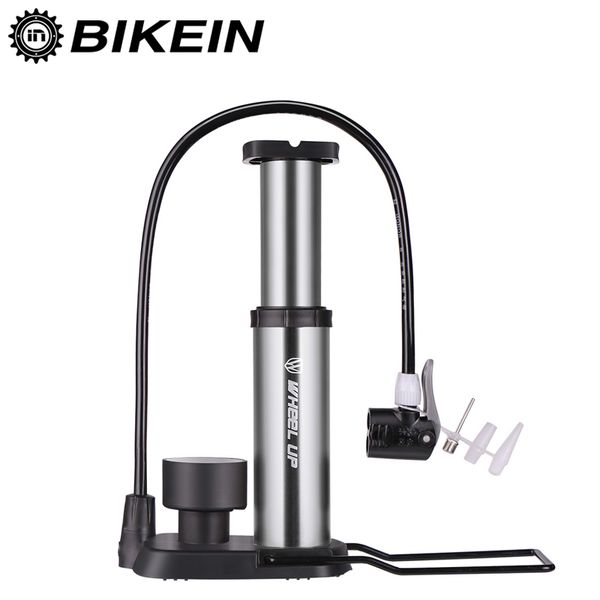 

bikein 2017 new portable ultralight mountain bike pump hose with pressure gauge 120 psi value schracder mtb road bicycle pumps