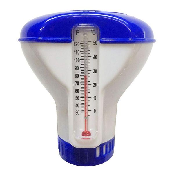 

pool supply town floating chlorine and bromine tabs dispenser with thermometer accessories 2019 chlorine dispenser