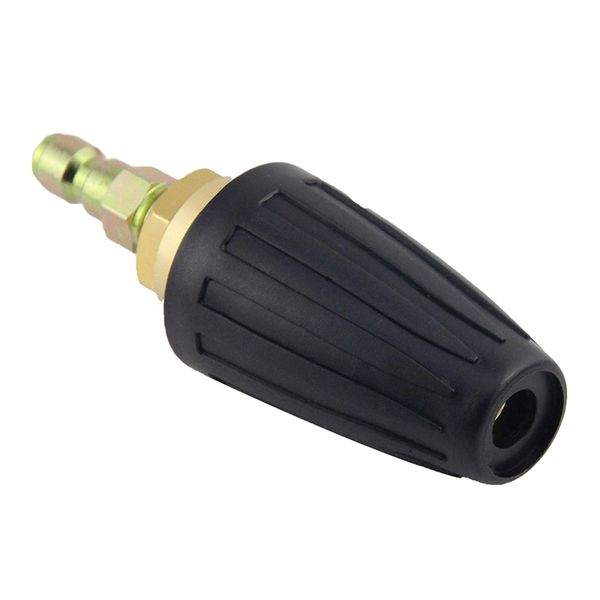 

rotating spray turbo nozzle for high pressure power washers, 1/4 inch quick-connect plug spray nozzle 3600 psi,black