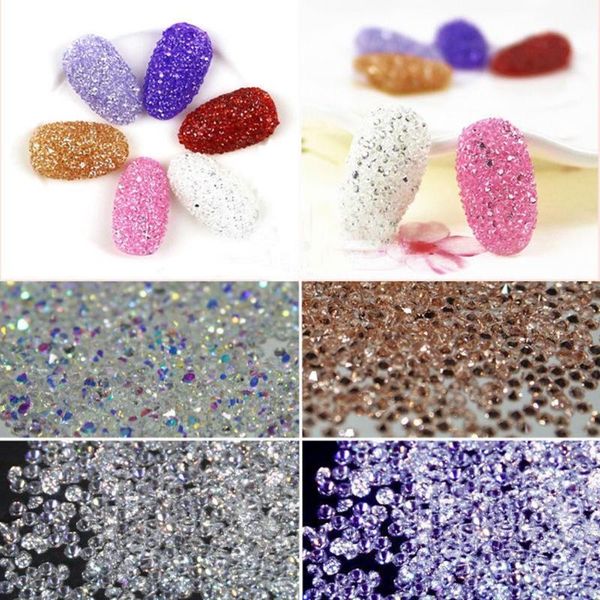 

1000 pcs 1.2mm rhinestone sand micro shinny mini nail art tips diy decoration, Silver;gold