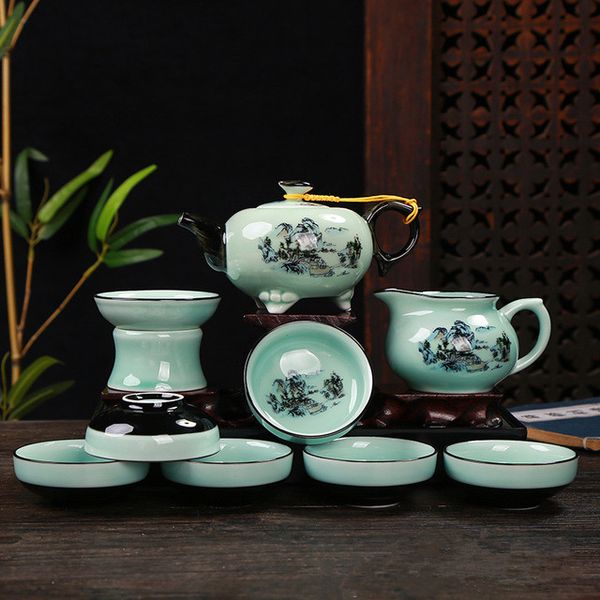 

tea set celadon green blue tea set celadon green blue porcelain porcelain flower rare and precious
