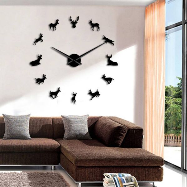 

3d acrylic wall clock diy cartoon goat oversized clock for living room background wall stylish decoration kid room decor