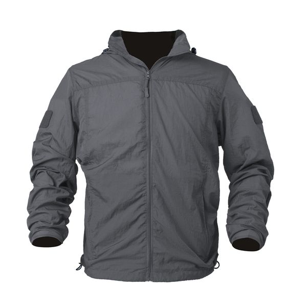 

lightweight portable waterproof tactical jacket men summer breathable army thin hoodie skin jackets plus size s-5xl, Black;brown