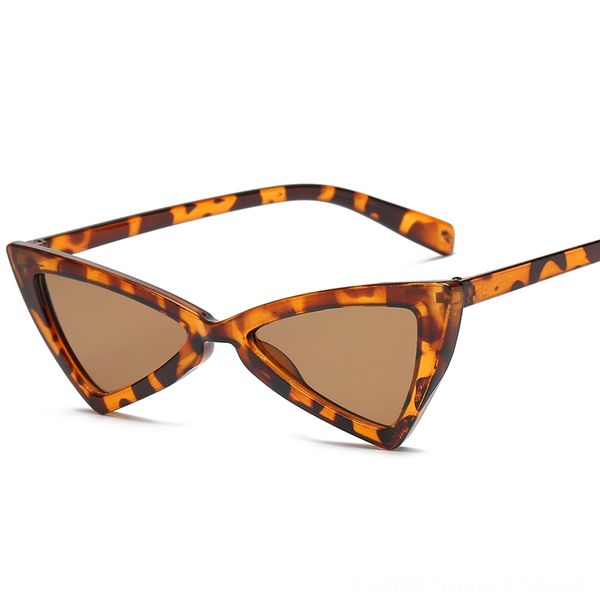 

leopard print tringle shape vintage small sunglasses women retro casual brand designer fashion eyewear 2019 sunglasses, White;black