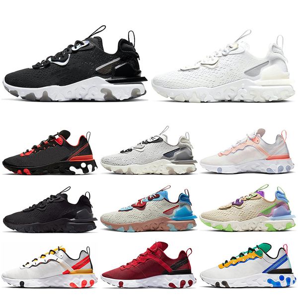 

react element 87 55 vision pn dust black iridescent vast grey script men women running trainers sports sneakers 36-45
