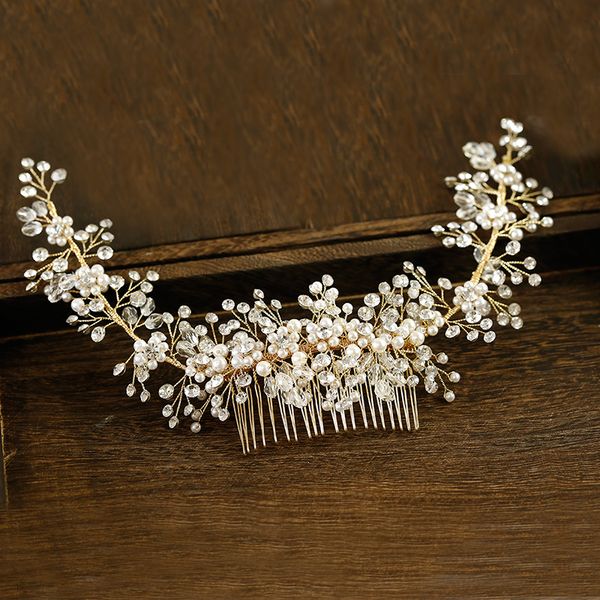 2019 Pearl Bridal Hair Combs Beaded Crystal Wedding Hair Vines