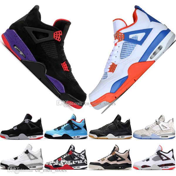 

2019 bred 4 4s what the cactus jack laser wings mens basketball shoes denim blue eminem white cement men sports designer sneakers