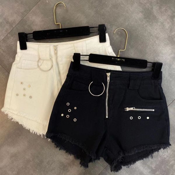 

deat 2020 spring high waist zipper denim shorts with pocket women mh785, Blue