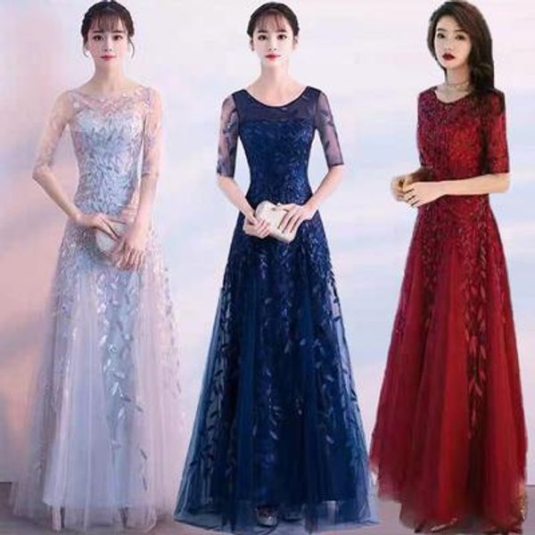 

spot temperament toast dress bride 2020 wedding new back door dress long party dress evening female was thin skirt, White;black