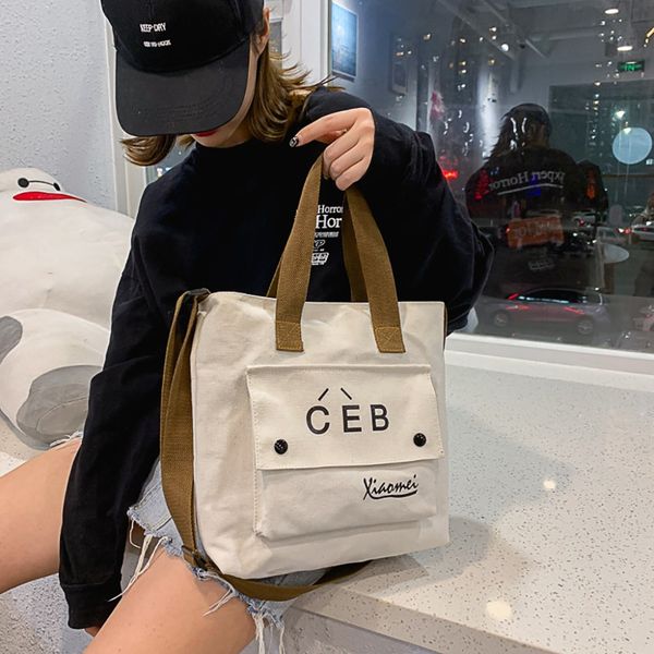 

fashion shoulder bags simple letter print large capacity canvas shoulder bags messenger bag handbags for women 2019 a1