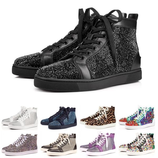 

New Arrival Brand Women Boots Girls Designer Luxury Red Bottom Shoes Studded Spikes Party Footwear Autumn Winter High Top Women Casual Shoes