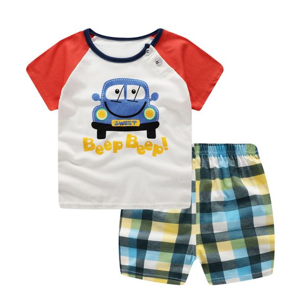 

brand baby sports sets clothing boy tracksuit summer infantil clothes car print costume for kids 24 months infant clothing, White