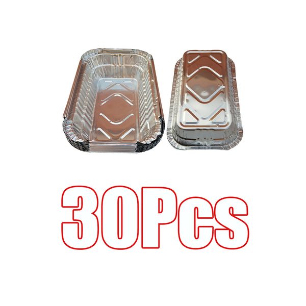 

30piece aluminum foil grill drip pans replacement for bbq roasting 700ml