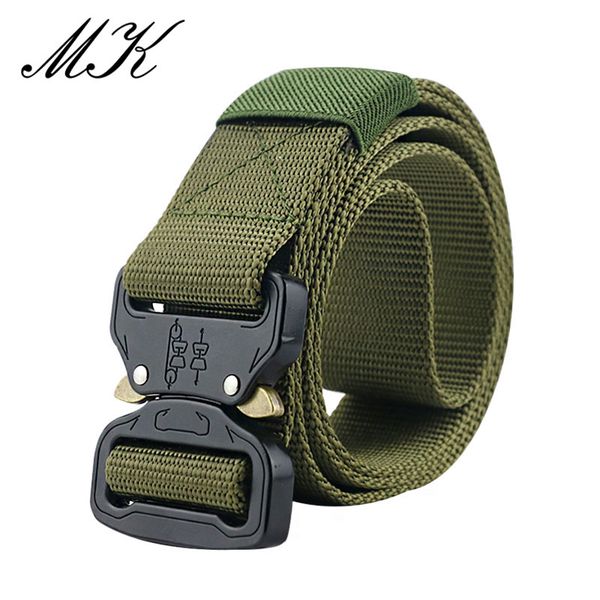 

equipment combat tactical belts for men army training nylon metal buckle waist belt outdoor hunting waistband, Black;brown