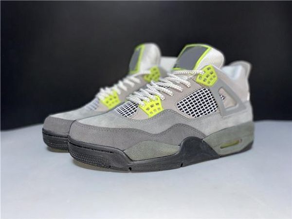 

2020 4 se neon cool grey volt wolf grey anthracite men basketball shoes sports sneakers luxury with box ct5342-007 siez