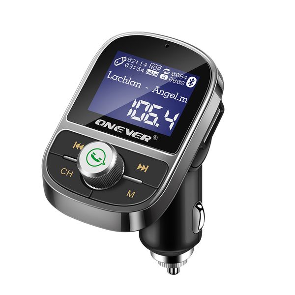 

onever car fm transmitter hands-bluetooth car kit with 3.1a dual usb charger support eq setting tf card u disk aux out