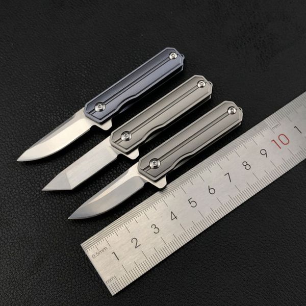 

mini edc quartermaster folding knife d2 blade tc4 titanium handle keychian fruit knife outdoor camping survival tool