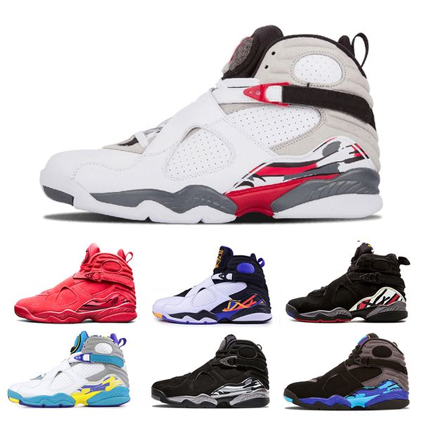 

reflective bugs bunny 8 8s men athletic basketball shoes valentines day aqua south beach chrome 3peat playoff mens sports sneaker, White;red