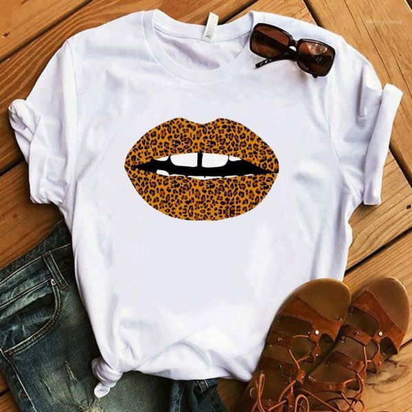 

breathable plus size womens street style female summer tshirts lips printed womens designer tshirts cotton, White