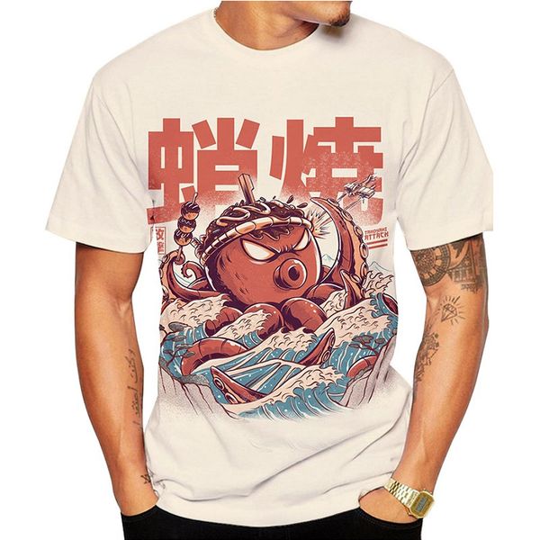 

my sushi dragon 3d printed t-shirt men's fashion retro streetwear tshirt spring summer trendy male hip hop t shirt, White;black