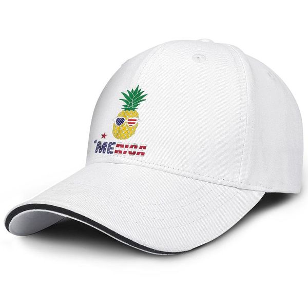 

merica patriotic pineapple baseball adjustable sandwich hat fit retro team cap bigfoot carrying funny pineapple design cartoon art flag, Blue;gray