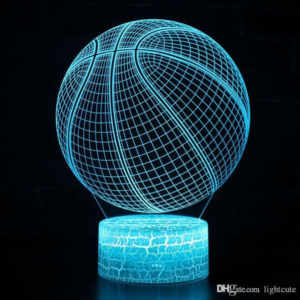 

Удаленная 16 цветов Баскетбол тема 3D Лампа LED ночник Изменение цвета касания Mood Lamp