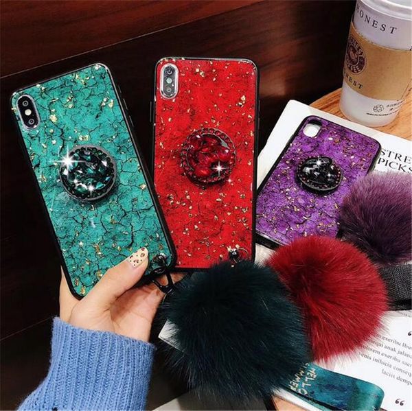 

Luxury diamond holder marble glitter bling phone ca e for iphone x xr x max 8 plu 7 7plu