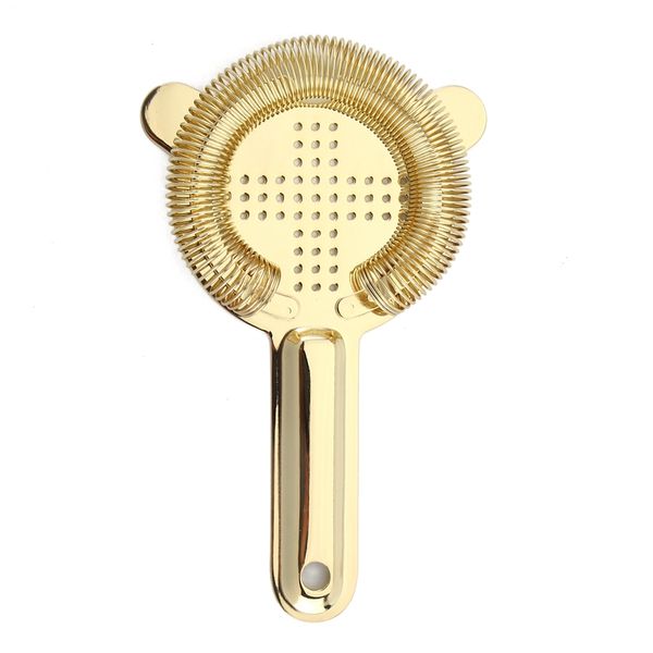 

premium hawthorne strainer / cocktail strainer, golden finish in 18-8 (#304) stainless steel, high grade barware/bartender tools other bar p