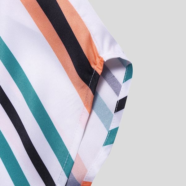 

explosive shirt mens breathable striped turn down collar short sleeve loose casual shirts are you sure not to buy purchasing, White;black